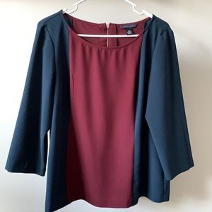Like New Tommy Hilfiger Auburn/Navy Blue Blouse
